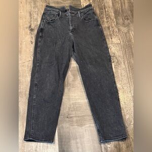 Hollister Jeans Womens 11 Black Faded Ultra High Rise Mom Jean Norm-core denim